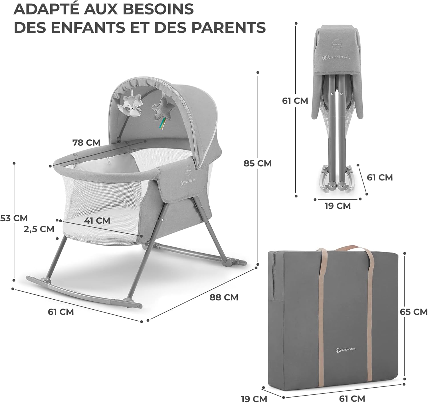 Berceau kindercraft dimensions